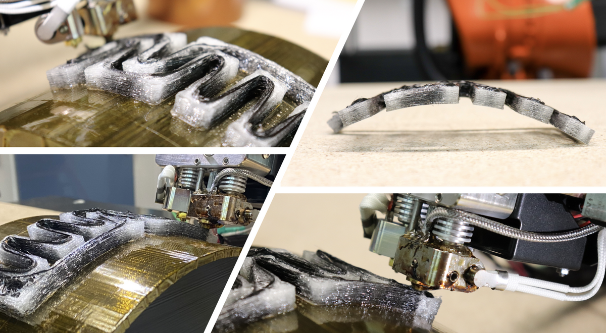 Nonplanar 3D printing with continuous carbon fiber Chair of Carbon