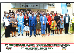 Participants at the 7th Advances in Geomatics Research Conference (AGRC2023) held at Makerere University Kampala